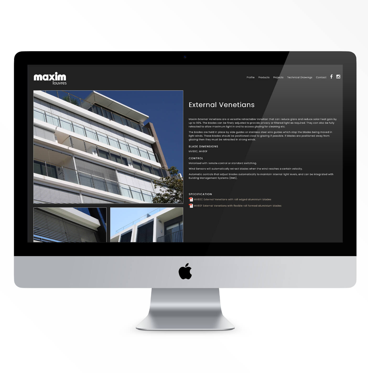 Maxim Louvres Website